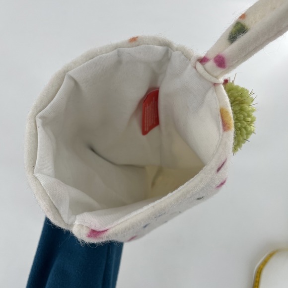 Opalhouse Target Christmas Stocking Monogram Initial Letter T Confetti Poms 20" - Picture 6 of 8